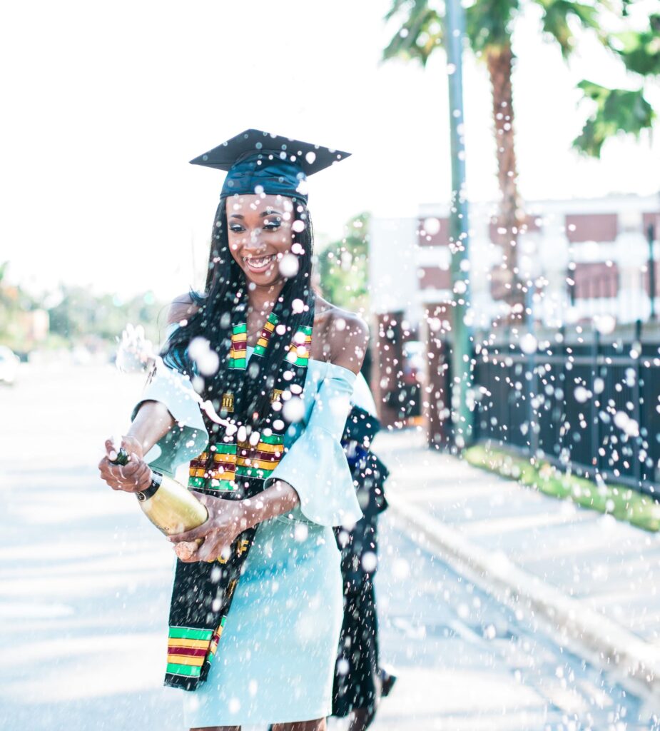 Girl graduating with the help of Math Nuts Tutors